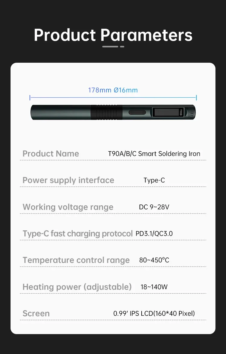 Fer à souder intelligent T90, kit complet