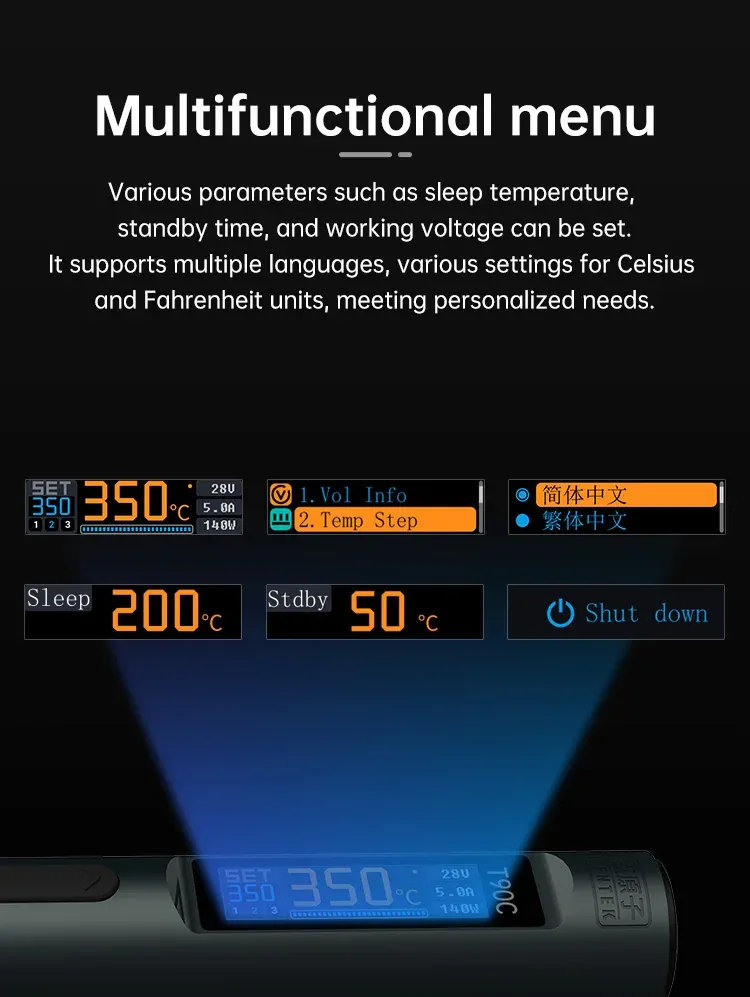 Fer à souder intelligent T90, travail de précision
