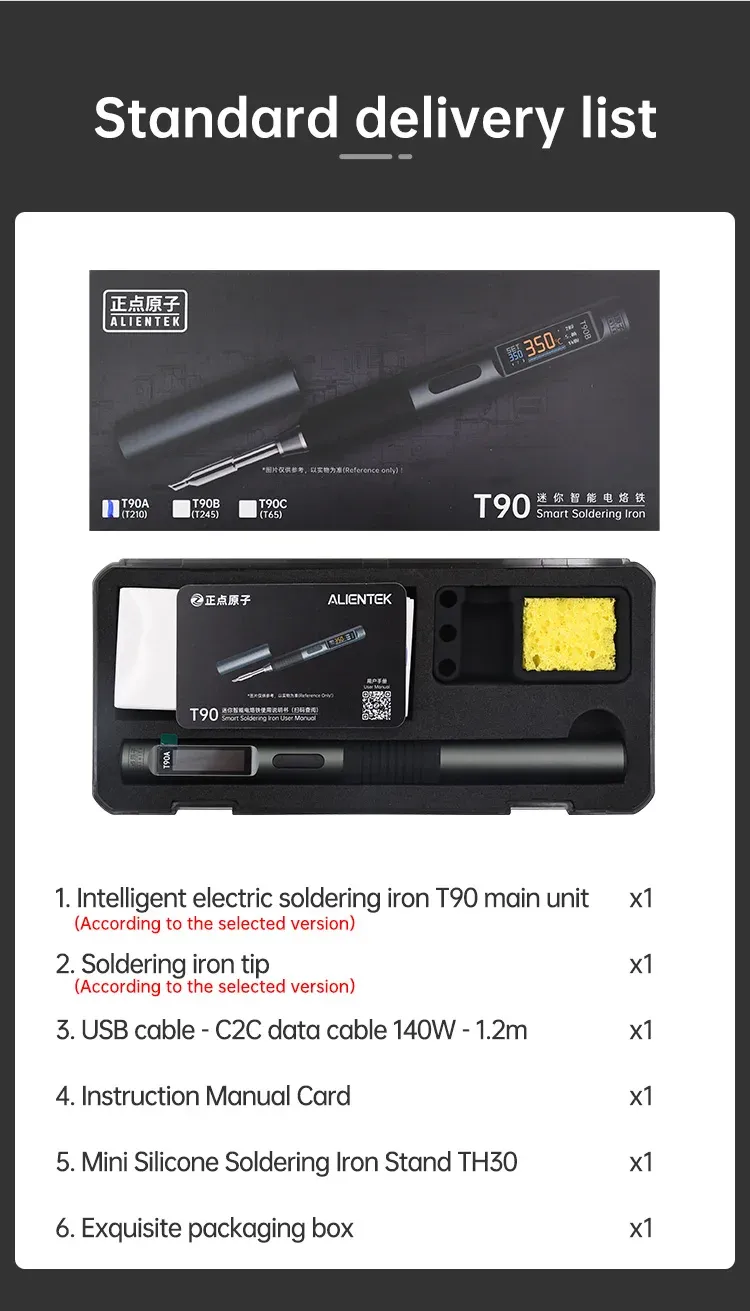 Fer à souder intelligent T90, détails finaux