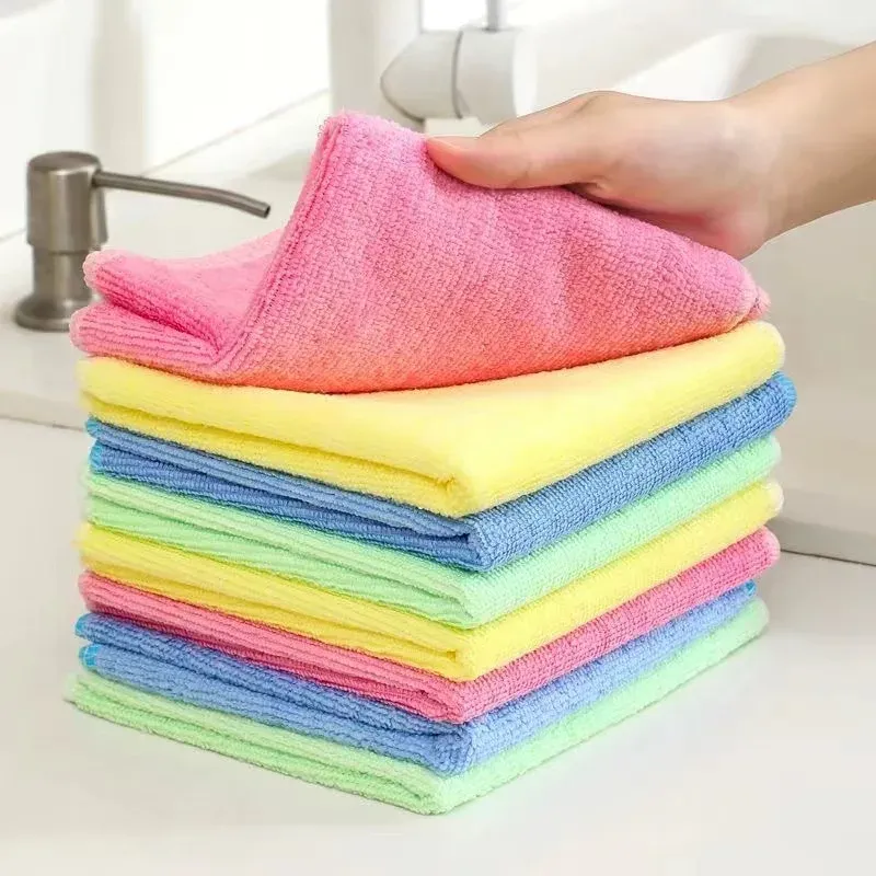 Chiffon de nettoyage en microfibre, torchon à vaisselle non pelucheux pour cuisine 8
