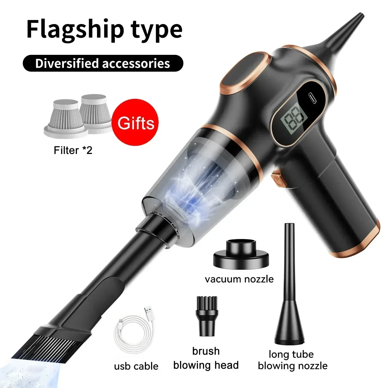 Aspirateur à main sans fil Xiaomi 9500000Pa, portable, usage domestique et automobile 8