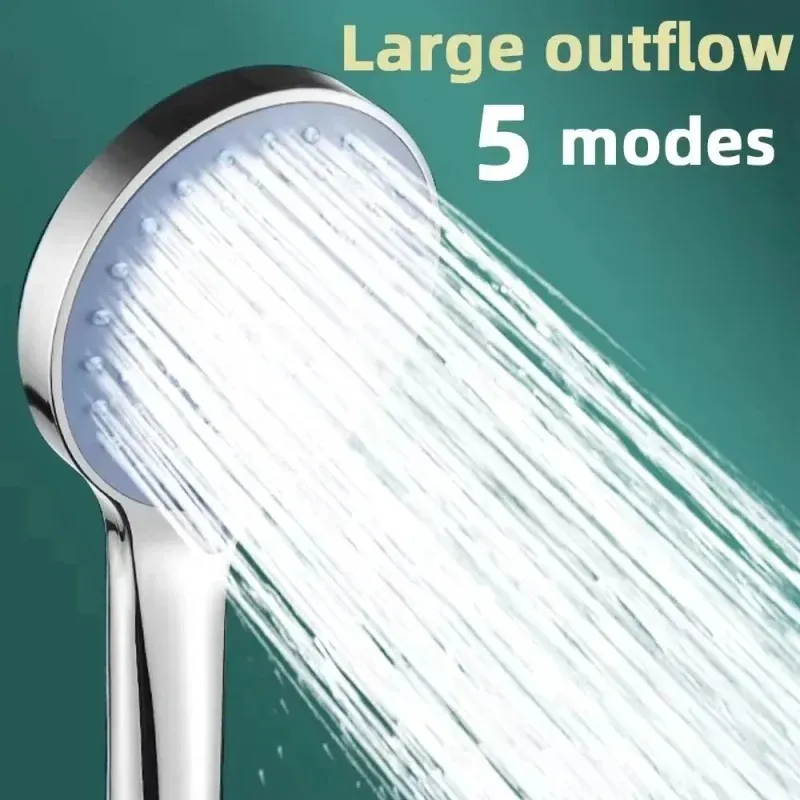 Ensemble de douche 3 pièces avec pommeau 5 modes à haut débit et douchette à main 5