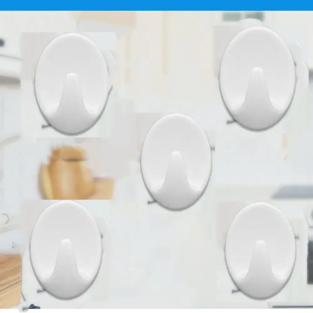 Lot de 5 crochets muraux auto-adhésifs pour cuisine et maison, supports de suspension pour vêtements 6