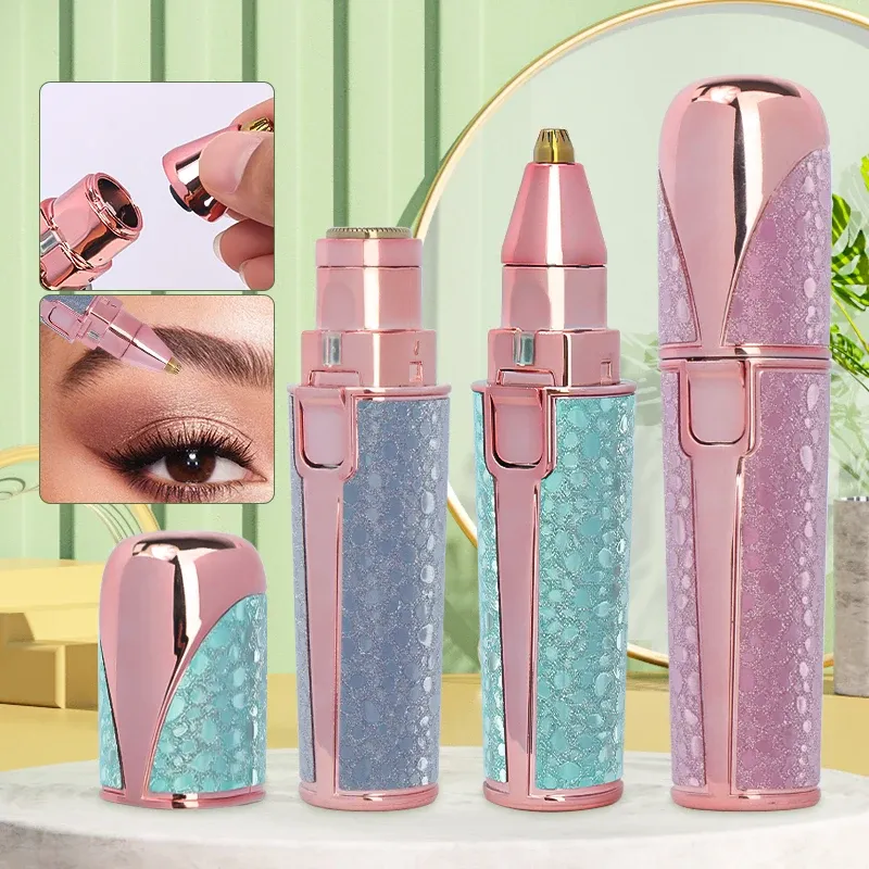 Épilateur portable 2 en 1 pour sourcils, corps, visage et lèvres, rechargeable et compact