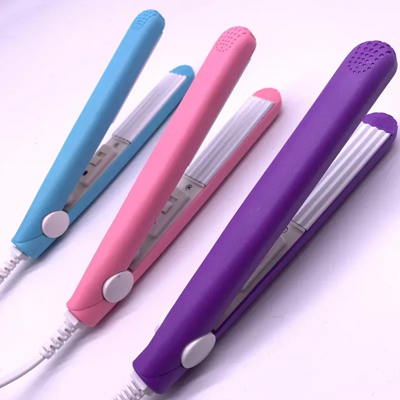 Mini fer à cheveux ondulé rose, fer à friser électrique et outil de modelage de boucles - Image 1