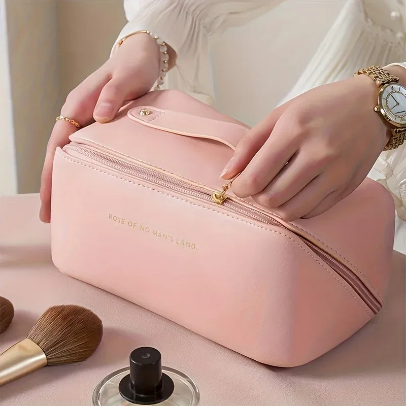 Trousse de maquillage de luxe pour femme, sac à cosmétiques de voyage avec fermeture éclair 2