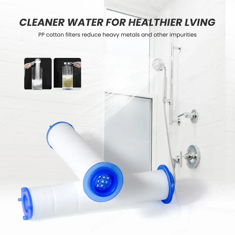 Pommeau de douche filtrant de remplacement, lot de 50 ou 10 pièces, élimine le chlore, le fluor et le calcaire de l'eau dure, accessoires d'hygiène pour salle de bain 3