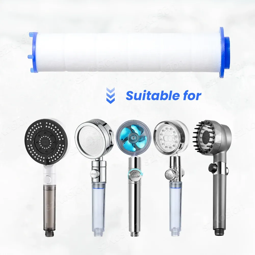 Pommeau de douche filtrant de remplacement, lot de 50 ou 10 pièces, élimine le chlore, le fluor et le calcaire de l'eau dure, accessoires d'hygiène pour salle de bain 6