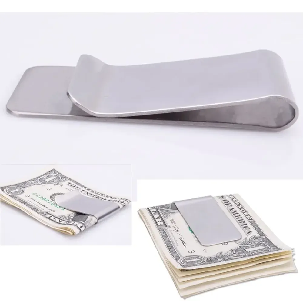 Pince à billets fine en acier inoxydable pour homme, porte-cartes de crédit et d'identité 3