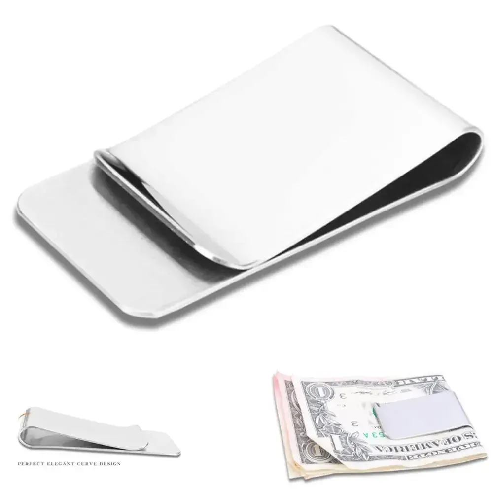 Pince à billets fine en acier inoxydable pour homme, porte-cartes de crédit et d'identité - Image 1