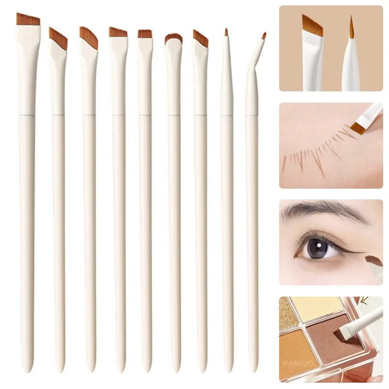 Ensemble de pinceaux de maquillage avec lame de mise à niveau, pinceau eyeliner à tête fine biseautée, pinceau sourcils et pinceau sous les yeux, pinceau de détail précis, 1/7/9 - Image 1
