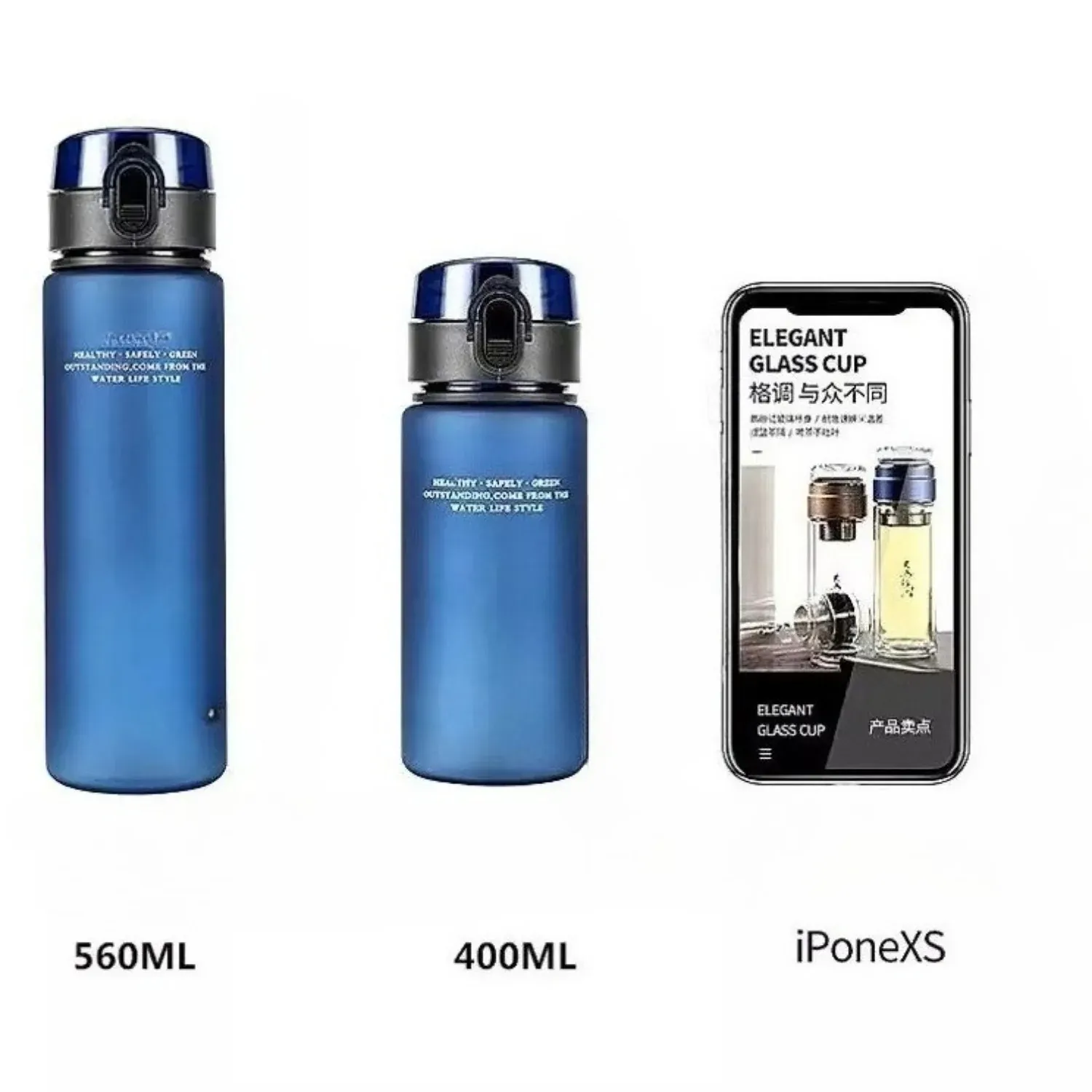 Gourde de sport étanche et portable pour les voyages et la randonnée, 400 ml et 560 ml 6