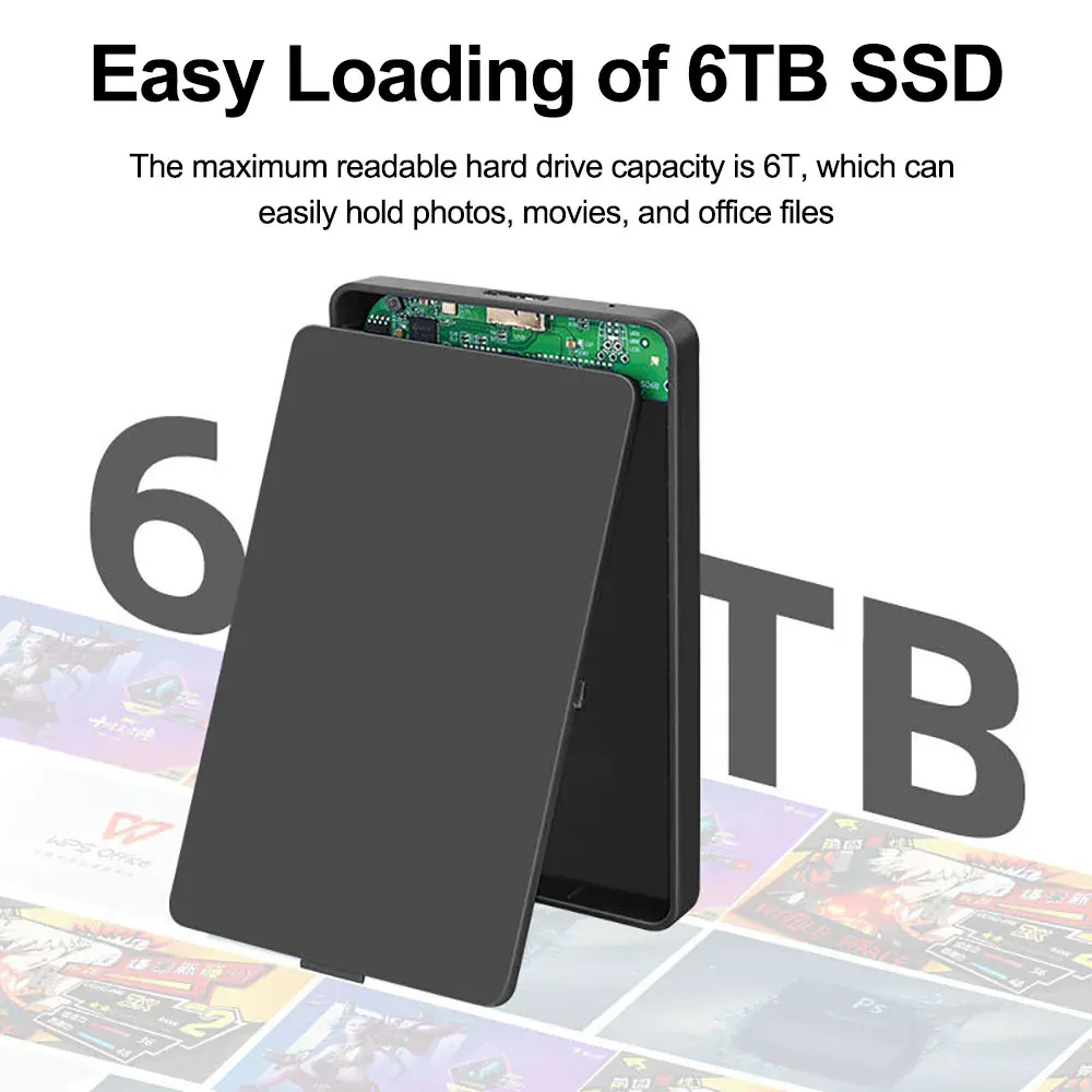 Boîtier USB 3.0 pour disque dur 2,5 pouces SATA et SSD, débit de transfert 5 Gbps, boîtier externe portable pour ordinateur portable 3