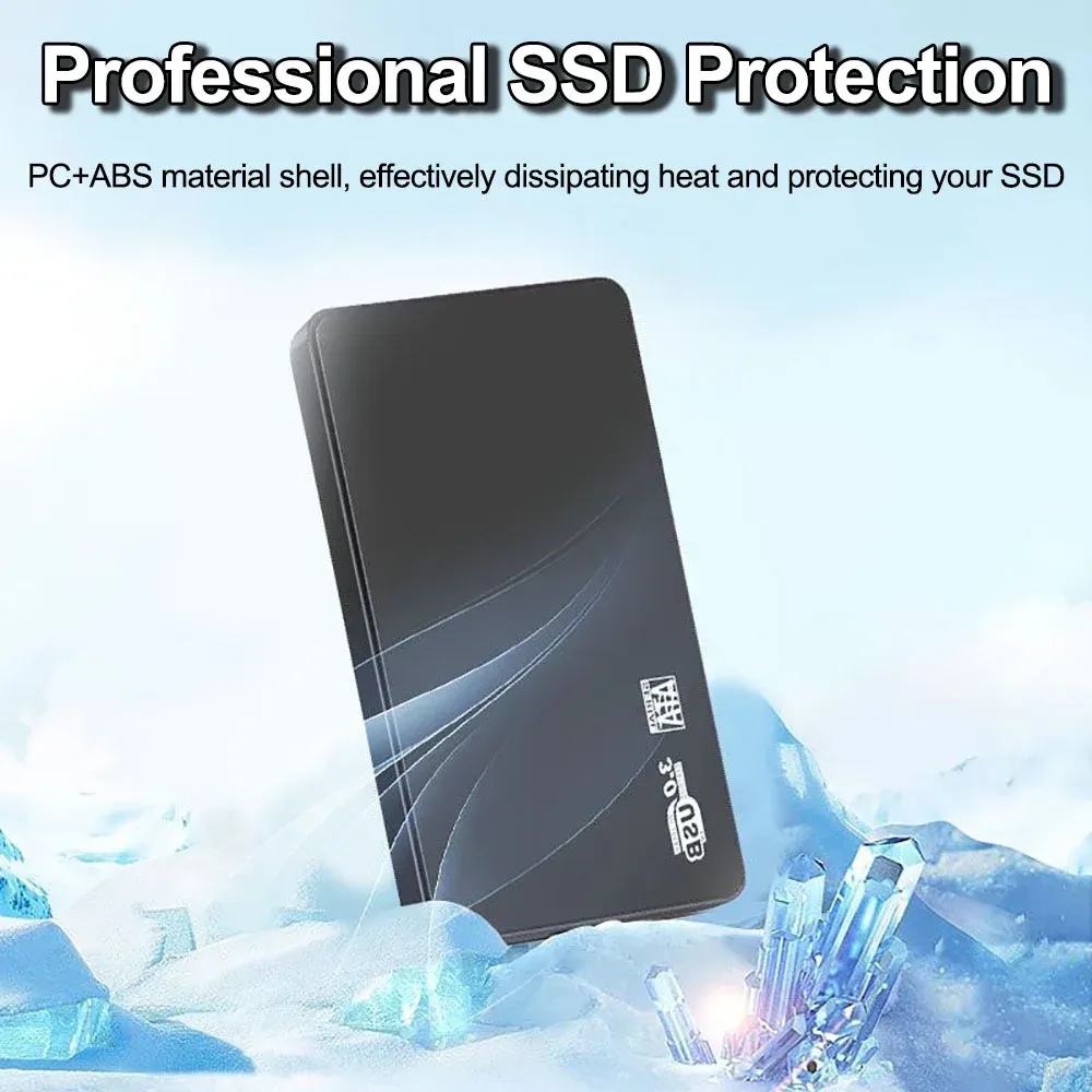 Boîtier USB 3.0 pour disque dur 2,5 pouces SATA et SSD, débit de transfert 5 Gbps, boîtier externe portable pour ordinateur portable 2
