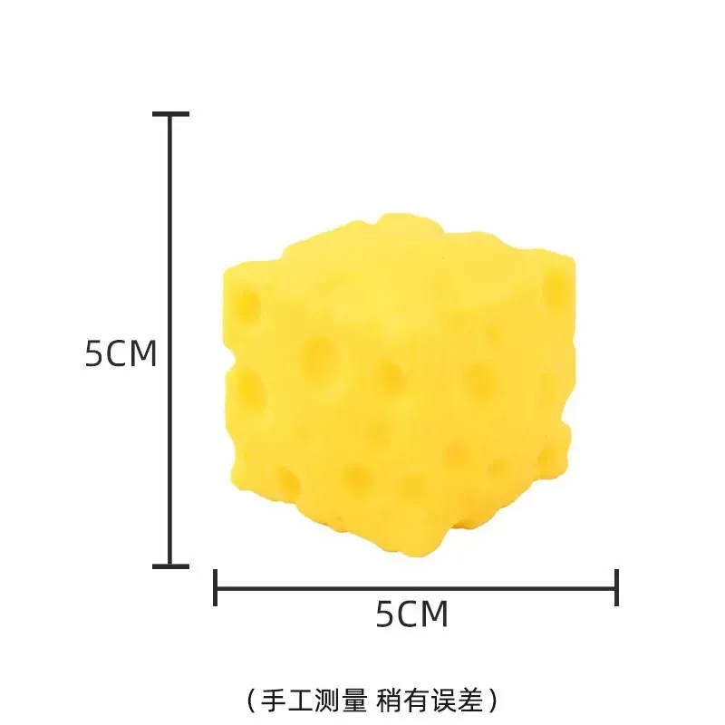 Jouet anti-stress en forme de fromage jaune, en plastique souple à presser 4
