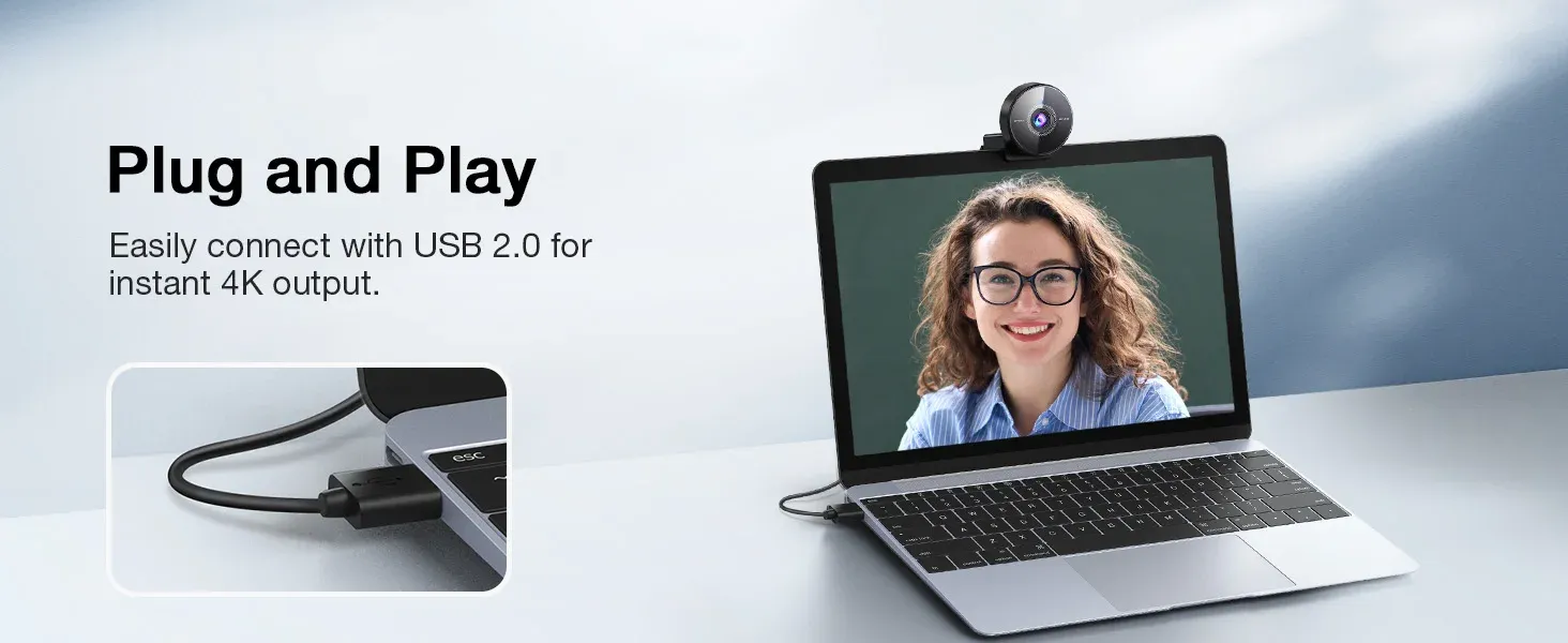 Installation plug and play de la webcam C950