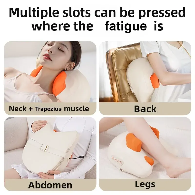 Masseur d'oreiller portable et sans fil pour le cou et les épaules, avec fonction chauffante et massage professionnel 5