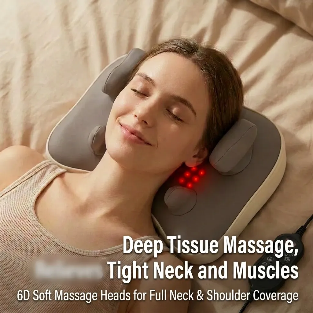 Oreiller masseur sous différents angles