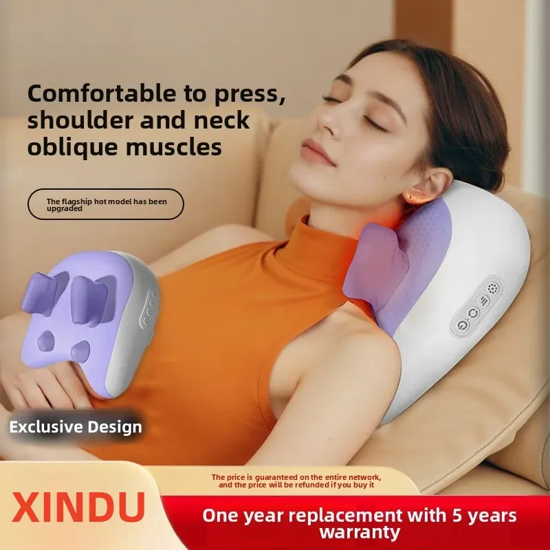 Masseur d'oreiller portable et sans fil pour le cou et les épaules, avec fonction chauffante et massage professionnel 11