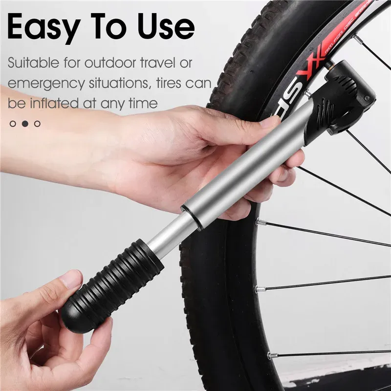 WEST BIKING – Mini pompe à vélo portable à air manuel, compatible valves Schrader et Presta 2