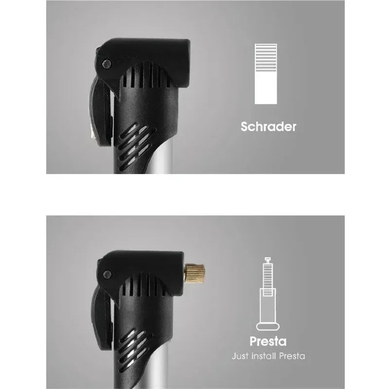 WEST BIKING – Mini pompe à vélo portable à air manuel, compatible valves Schrader et Presta 5