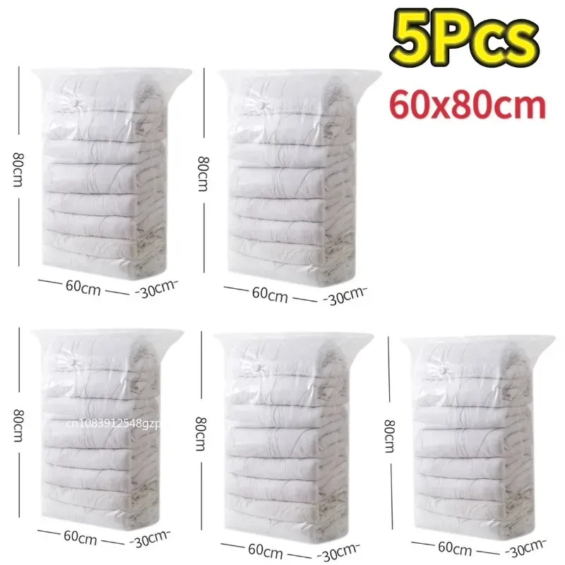 Sacs de rangement sous vide cubiques, grands sacs de rangement en plastique pour vêtements, couvettes et couvertures, sacs à compression, lot de 1 à 5 pièces 7