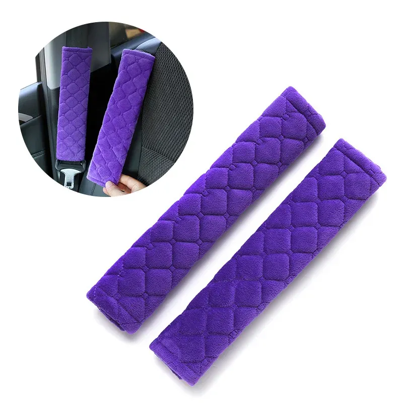 Coussinet de ceinture de sécurité réglable pour voiture en velours doux, anti-pincement et anti-usure, toutes saisons 2