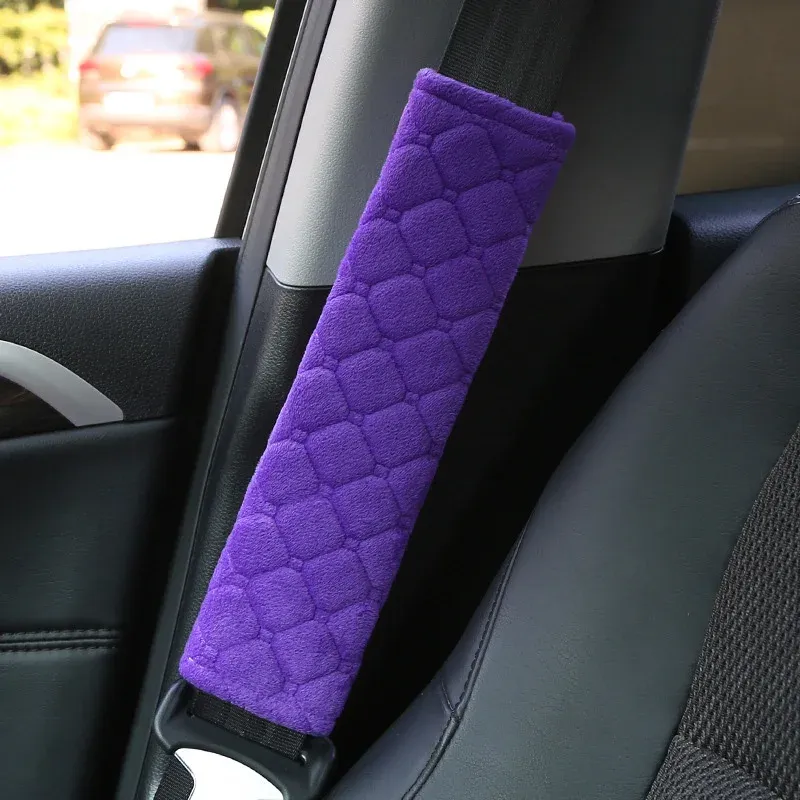 Coussinet de ceinture de sécurité réglable pour voiture en velours doux, anti-pincement et anti-usure, toutes saisons 7