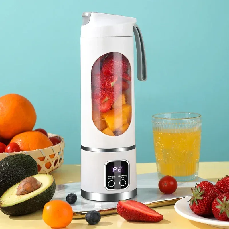 Presse-fruits portable rechargeable par USB à 10 lames, 450 ml, 3 vitesses, broyeur à glace pour smoothies et glaces 5