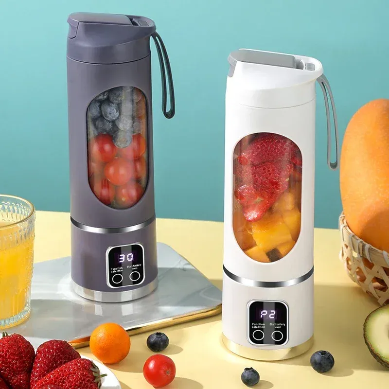 Presse-fruits portable rechargeable par USB à 10 lames, 450 ml, 3 vitesses, broyeur à glace pour smoothies et glaces 6