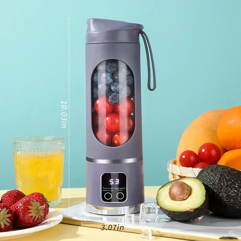 Presse-fruits portable rechargeable par USB à 10 lames, 450 ml, 3 vitesses, broyeur à glace pour smoothies et glaces 8