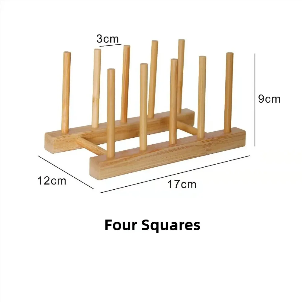 Égouttoir de rangement DIY en bambou et bois pour placards, organisateur de cuisine pour assiettes, planches à découper, tasses et couvercles de casseroles 13