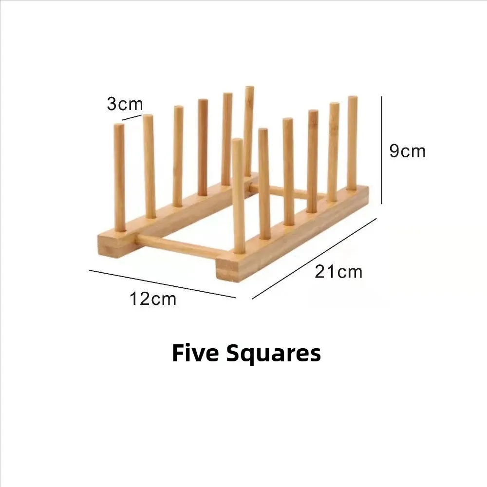 Égouttoir de rangement DIY en bambou et bois pour placards, organisateur de cuisine pour assiettes, planches à découper, tasses et couvercles de casseroles 10