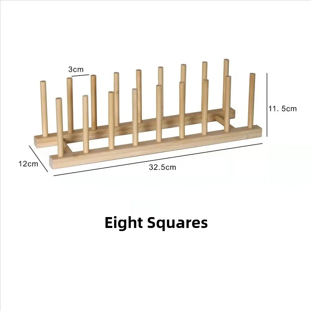 Égouttoir de rangement DIY en bambou et bois pour placards, organisateur de cuisine pour assiettes, planches à découper, tasses et couvercles de casseroles 9