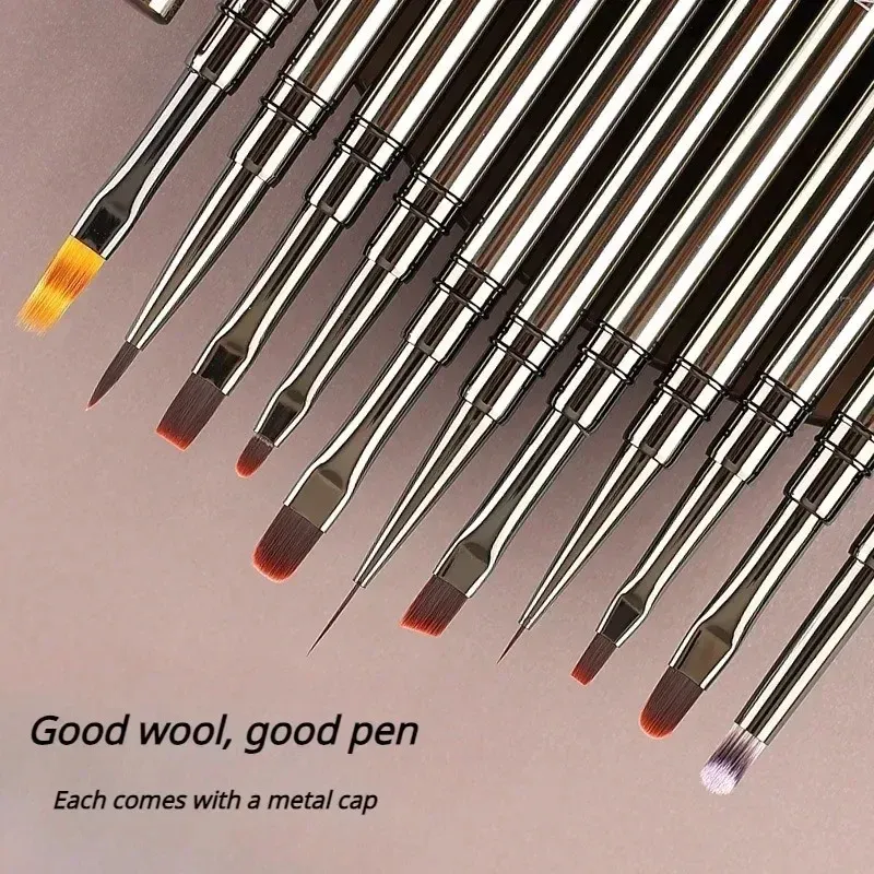 Pinceaux à rayures pour ongles, tailles 6, 9, 12, 15, 18 et 25 mm 3