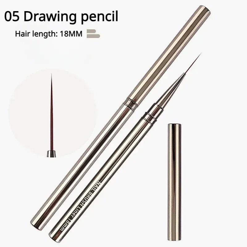 Pinceaux à rayures pour ongles, tailles 6, 9, 12, 15, 18 et 25 mm 23