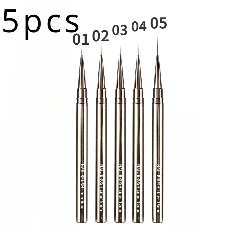 Pinceaux à rayures pour ongles, tailles 6, 9, 12, 15, 18 et 25 mm 22