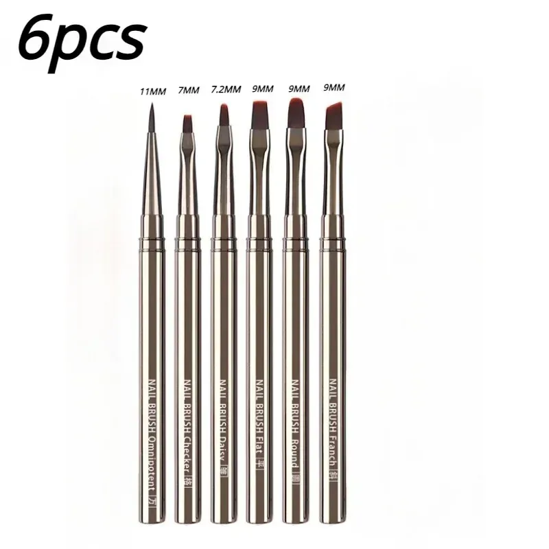 Pinceaux à rayures pour ongles, tailles 6, 9, 12, 15, 18 et 25 mm 8