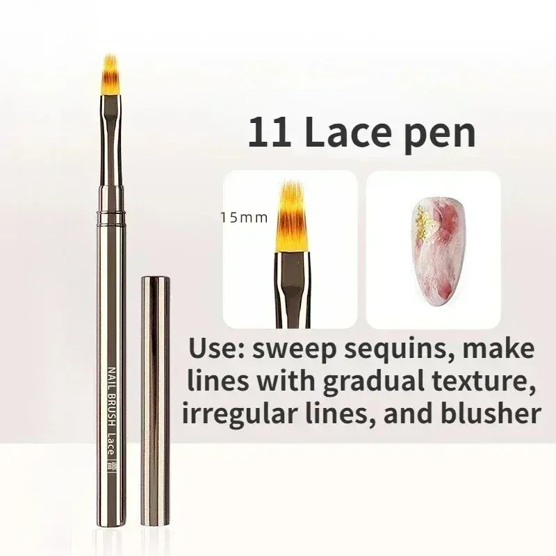Pinceaux à rayures pour ongles, tailles 6, 9, 12, 15, 18 et 25 mm 10