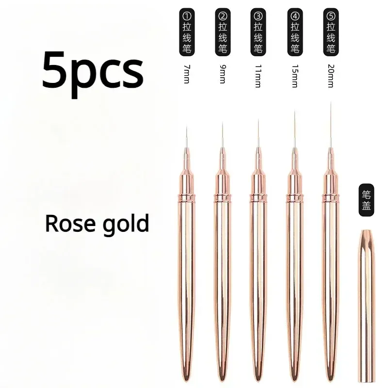 Pinceaux à rayures pour ongles, tailles 6, 9, 12, 15, 18 et 25 mm 12