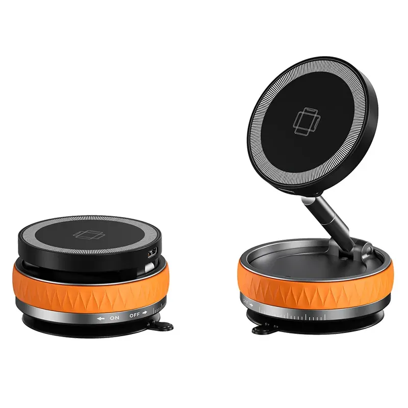 Support de téléphone magnétique sans fil à ventouse sous vide 15W pour voiture, rotatif à 360 degrés, compatible avec les smartphones iPhone 7