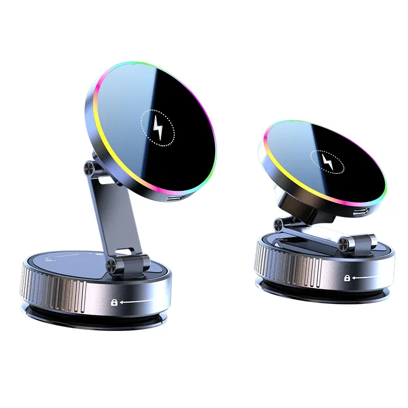 Support de téléphone magnétique sans fil à ventouse sous vide 15W pour voiture, rotatif à 360 degrés, compatible avec les smartphones iPhone 13