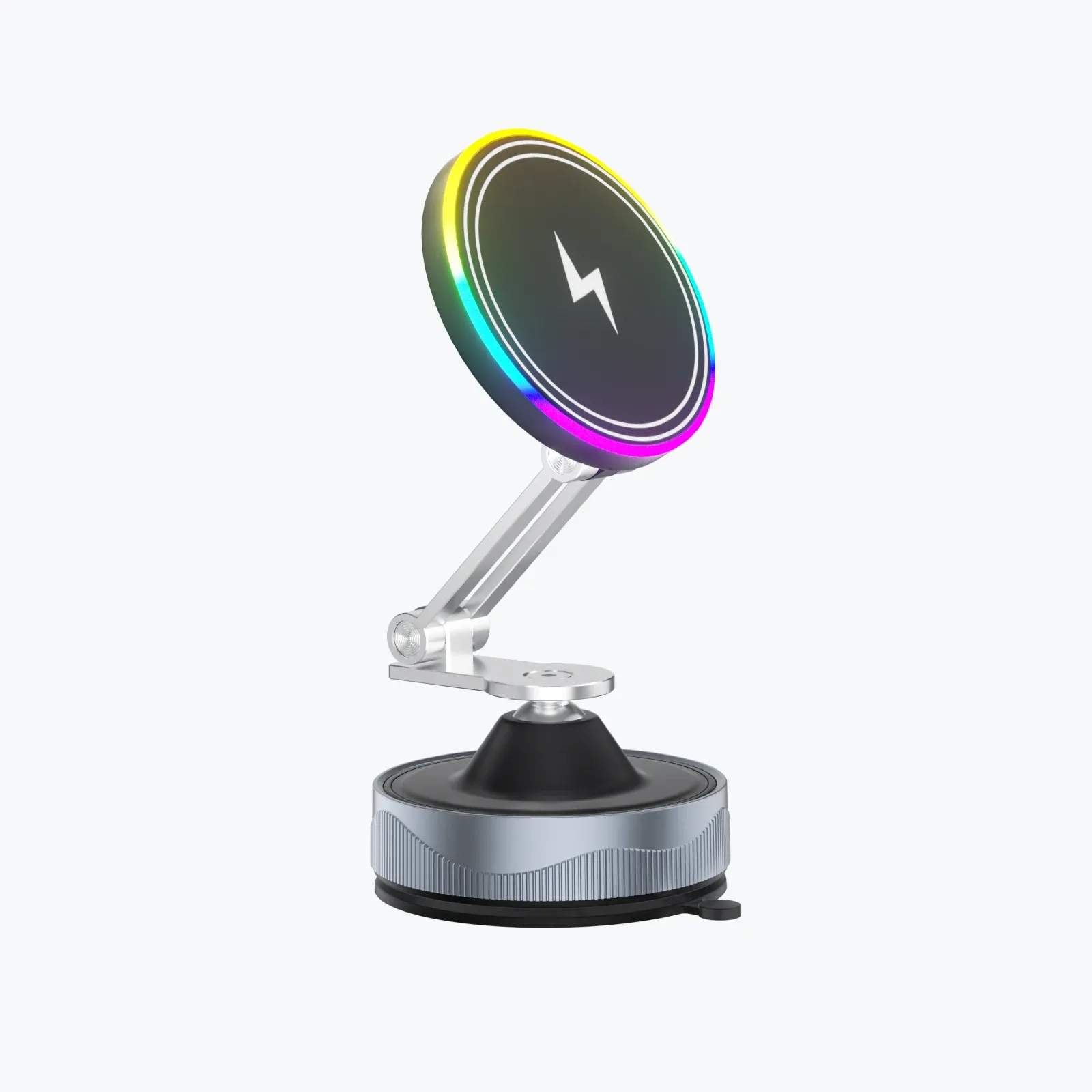 Support de téléphone magnétique sans fil à ventouse sous vide 15W pour voiture, rotatif à 360 degrés, compatible avec les smartphones iPhone 9