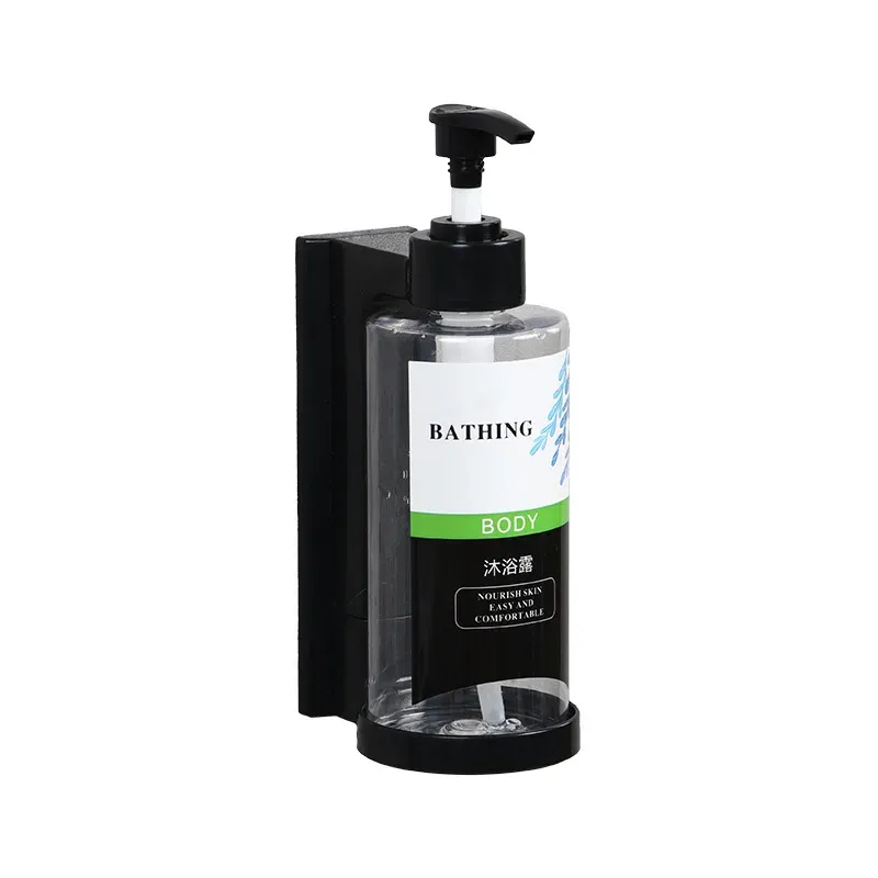 Distributeur de savon mural manuel sans perçage pour salle de bain, distributeur de shampoing et gel douche pour hôtel 11
