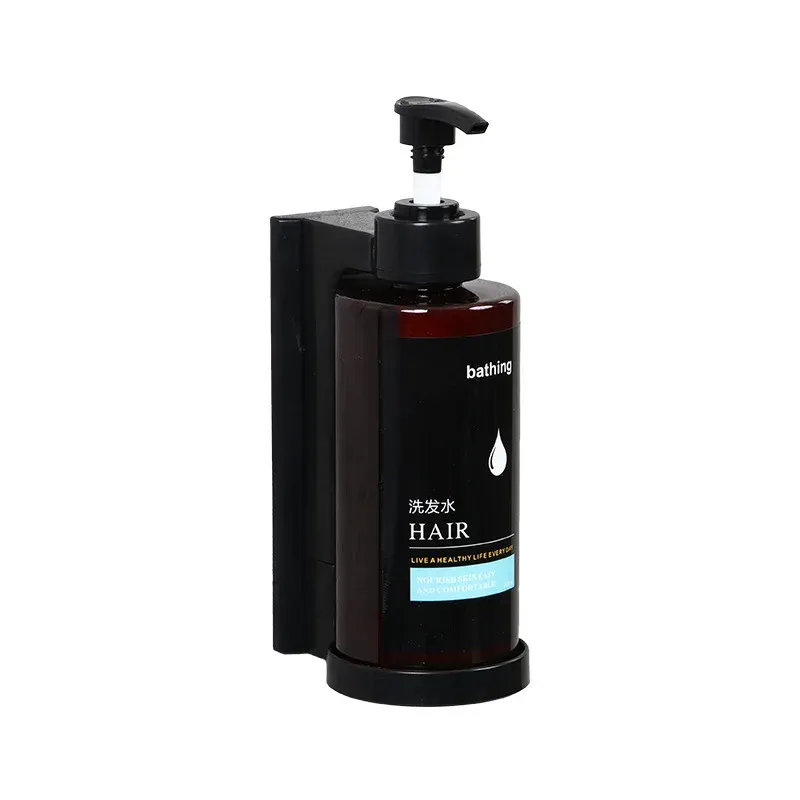 Distributeur de savon mural manuel sans perçage pour salle de bain, distributeur de shampoing et gel douche pour hôtel 12