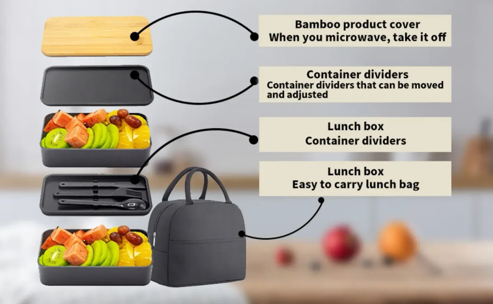 Boîte bento finition premium