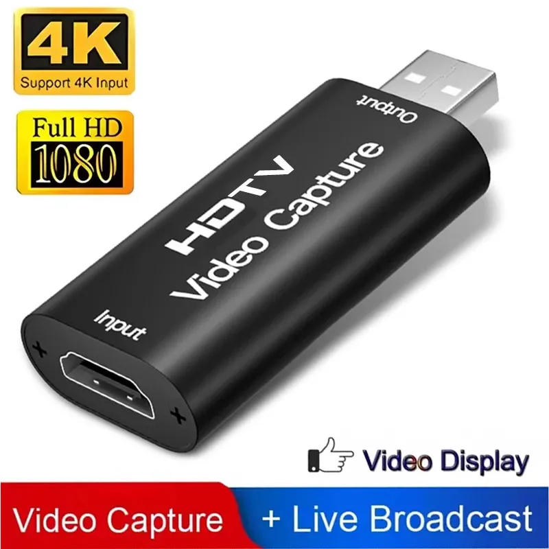 Carte de capture vidéo 4K en métal HDMI vers USB 2.0 – Enregistrement 1080p pour Switch, Xbox et PS4/PS5 1