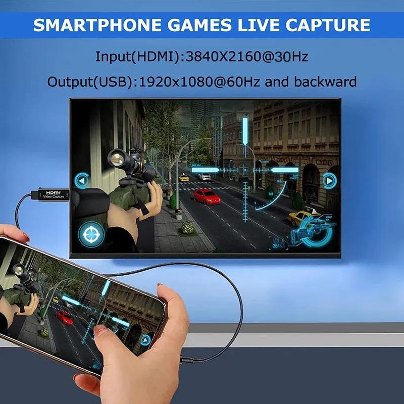 Carte de capture vidéo 4K en métal HDMI vers USB 2.0 – Enregistrement 1080p pour Switch, Xbox et PS4/PS5 3