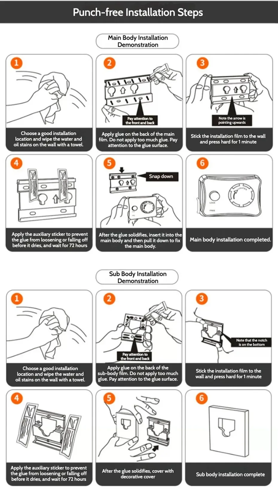 Corde à linge rétractable, finition