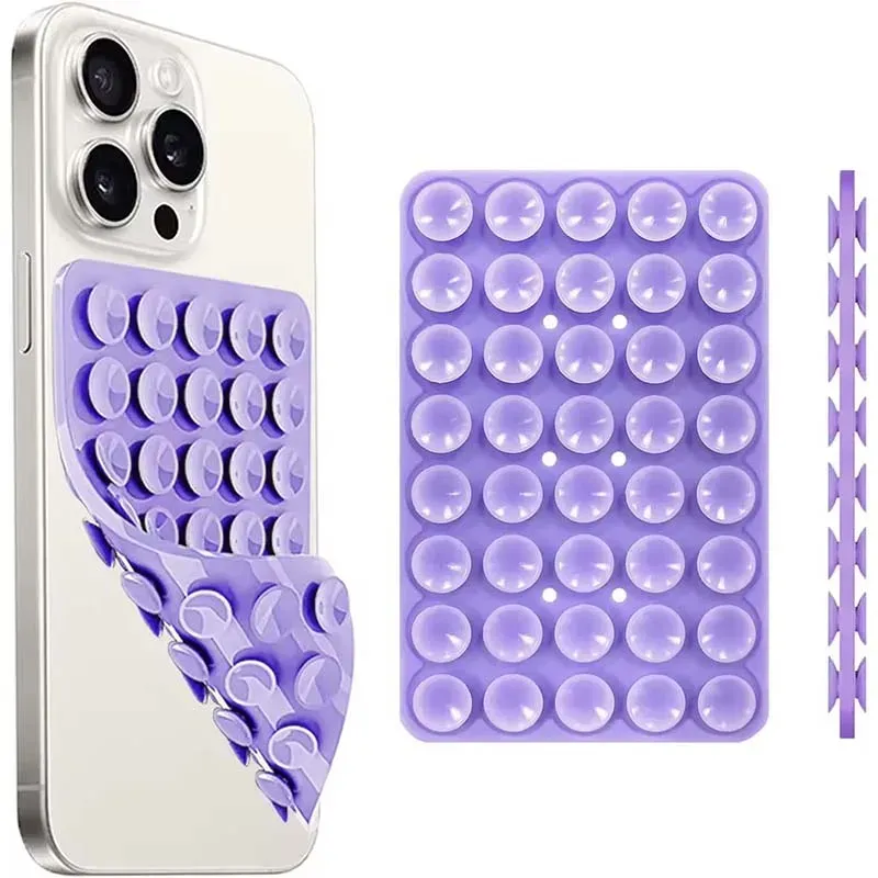 Support de téléphone à ventouse en silicone, double face, mains libres, poignée robuste pour selfies et vidéos, compatible iPhone et Android 6